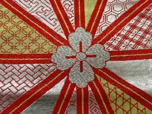 アンティーク　麻の葉に古典柄模様織出し名古屋帯